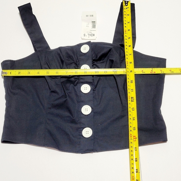 NWT Anxiety Black Stretch Crop Corset Top (L) - Picture 6 of 8